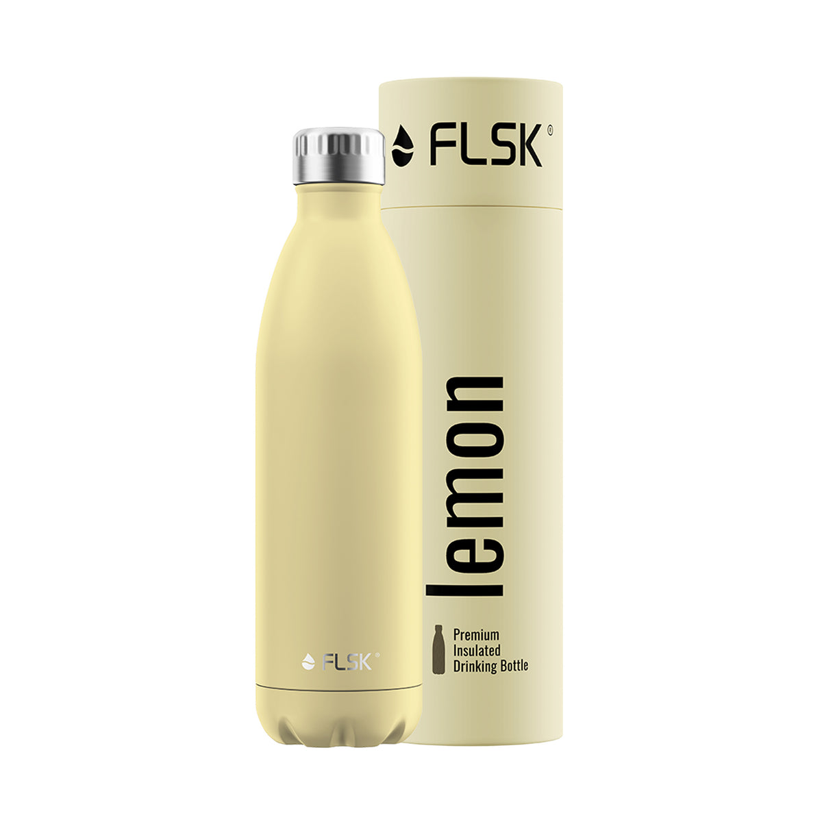 FLSK Trinkflasche aus Edelstahl lemon 750 ml