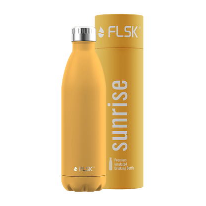 FLSK Trinkflasche 750 ml aus Edelstahl sunrise mit Verpackung