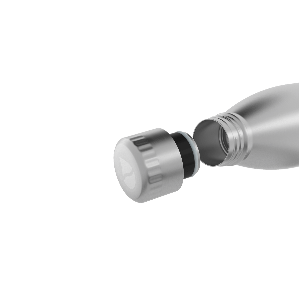 FLSK Trinkflasche mit Becher aus Edelstahl stainless
