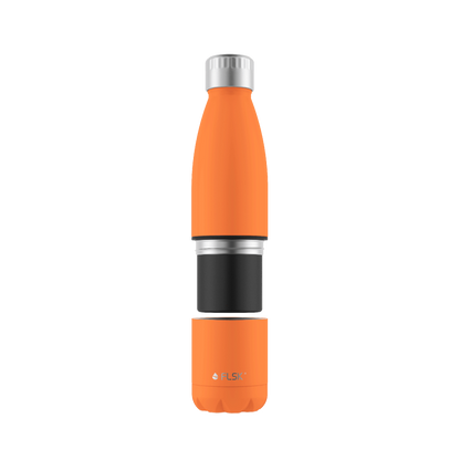 FLSK Trinkflasche mit Becher aus Edelstahl trail orange