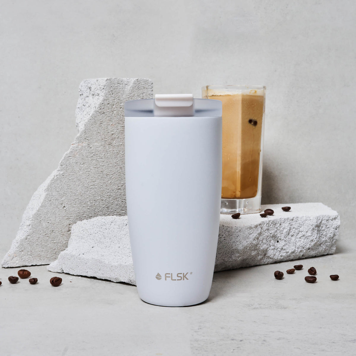 FLSK Kaffeebecher white 500 ml aus Edelstahl